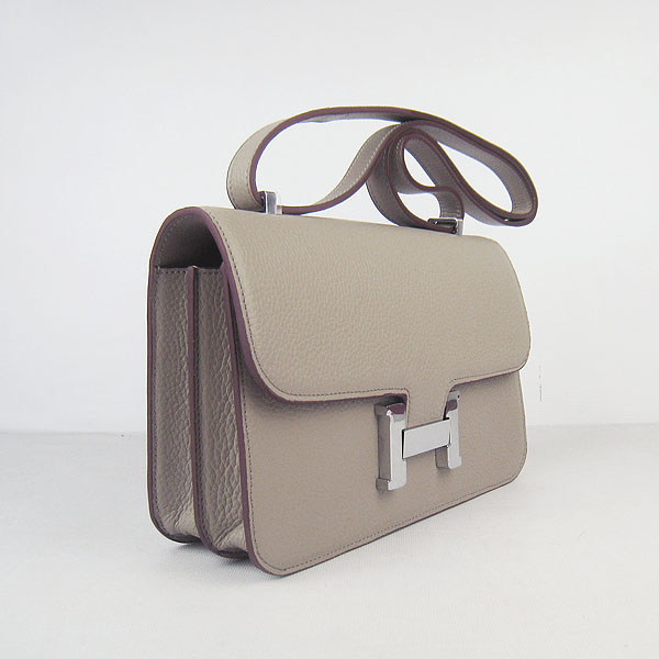 7A Hermes Constance Togo Leather Single Bag Grey Silver Hardware H020